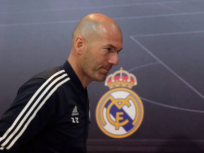 Zidane, durante su comparecencia en Vadebebas este sábado.