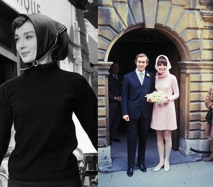Audrey Hepburn hizo de esta especie de capota su accesorio de la suerte, ya fuera rodando para Billy Wilder o incluso el día de su boda con Andrea Dotti.