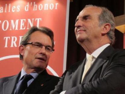 Artur Mas y Joaquim Gay de Montellà, durante un acto de la patronal Fomento del Trabajo, en noviembre.