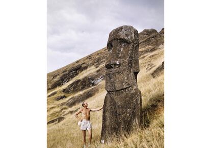 Thorn Heyerdahl en Rapa Nui, en 1955.