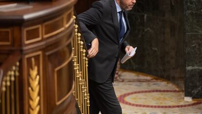 El ministro de Transportes y Movilidad Sostenible, Óscar Puente, este jueves en el Congreso.