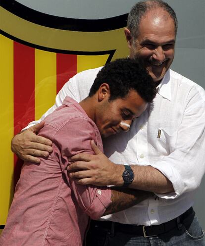 Thiago y Zubizarreta, ayer tras la ampliación del contrato.