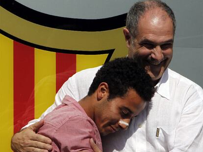 Thiago y Zubizarreta, ayer tras la ampliación del contrato.