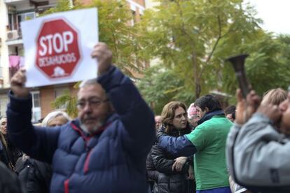 Paralización de un desahucio el 22 de enero en el distrito de Nou Barris.
