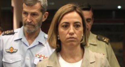 La ministra Chacón y el jefe del Estado mayor de la Defensa.
