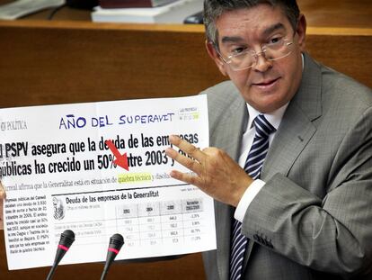 José Manuel Vela, consejero de Hacienda valenciano, en una intervención parlamentaria.