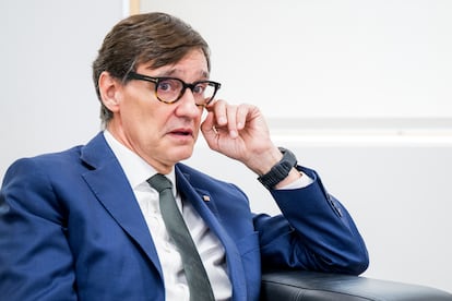 El presidente de la Generalitat, Salvador Illa, durante el encuentro.
