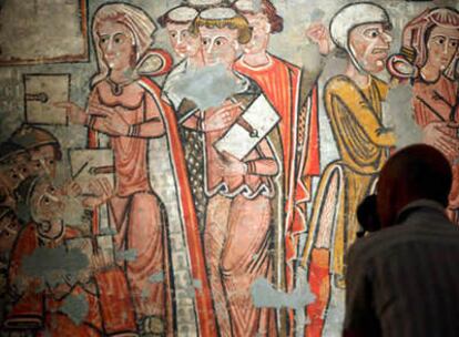 Pintura del siglo XIII titulada 'Disputa y prendimiento de Santa Catalina', adquirida por el Estado y entregada al Museo Nacional de Arte de Cataluña