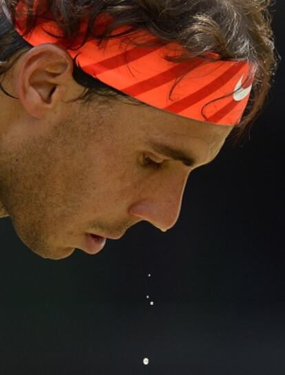 Nadal, durante el partido ante Tomic.