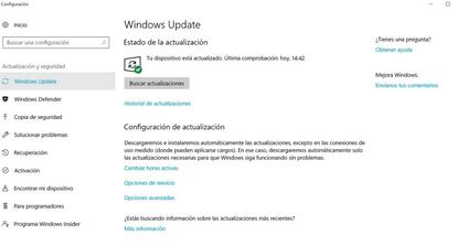 Aquí podemos comprobar si está disponible el Fall Creators Update