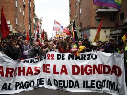 La columna este a su paso por Vallecas