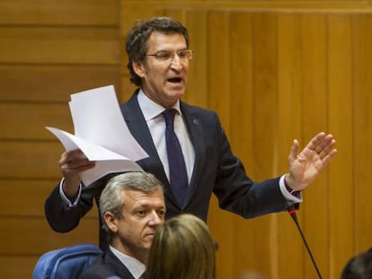 El presidente de la Xunta durante la sesión de control