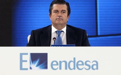 Borja Prado, durante su intervenci&oacute;n en la junta de accionistas de Endesa.