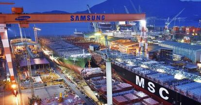 Astillero de Samsung en Geoje (Corea del Sur).