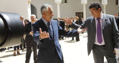 Griñán y Valderas, el 14 de abril, día de la constitución del Parlamento.
