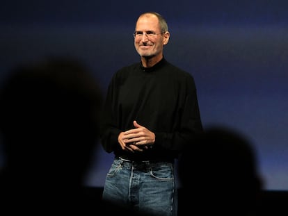 Steve Jobs, at an Apple event in San Francisco, in January 2010. The founder of the technology company used to wear turtleneck sweaters designed by Issey Miyake in public.
