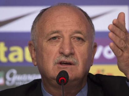 Scolari durante a convoca&ccedil;&atilde;o da sele&ccedil;&atilde;o.