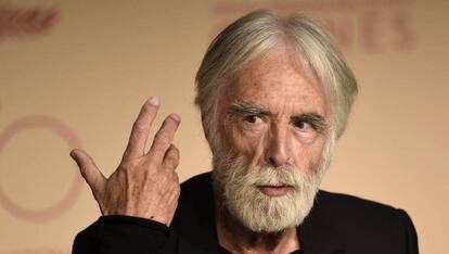 O cineasta austríaco Michael Haneke em entrevista coletiva de apresentação do filme “Happy End”, durante a 70a edição do Festival Internacional de Cinema de Cannes (França).