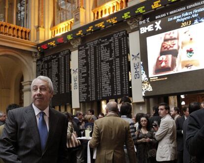 El presidente de la Bolsa de Madrid, Antonio Zoido, en el almuerzo de Navidad.