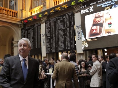 El presidente de la Bolsa de Madrid, Antonio Zoido, en el almuerzo de Navidad.