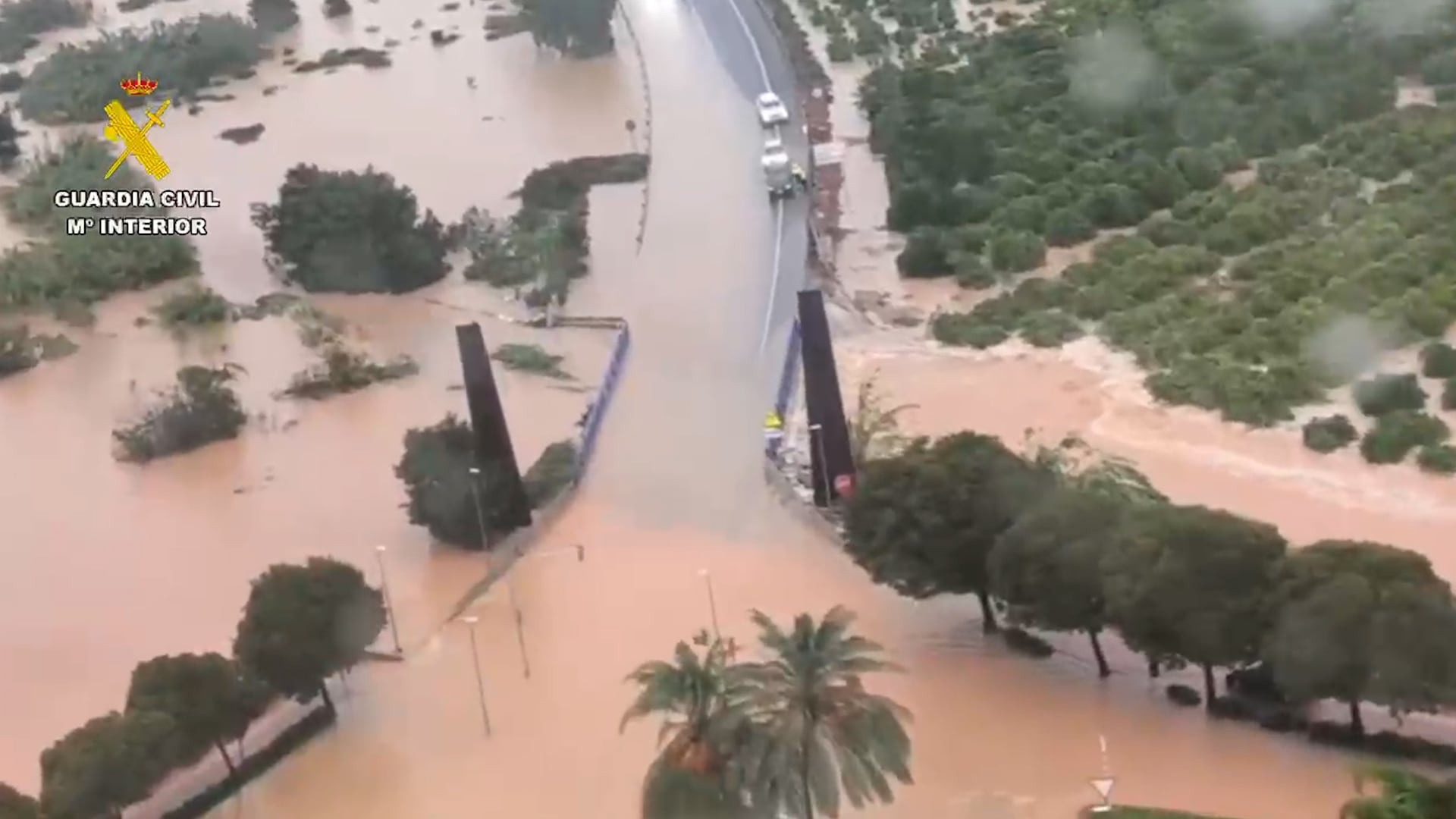 Las inundaciones de Oliva, en Valencia, vistas desde el aire