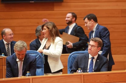 El presidente de la Xunta, durante el debate.