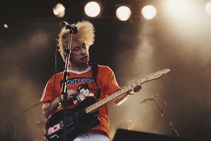 Concierto de Radiohead en un festival en 1994.