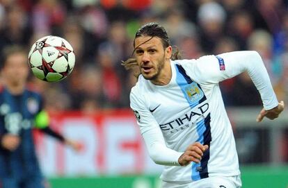 Demichelis, en un partido de Champions con el Manchester City. 