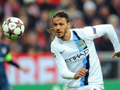 Demichelis, en un partido de Champions con el Manchester City.
