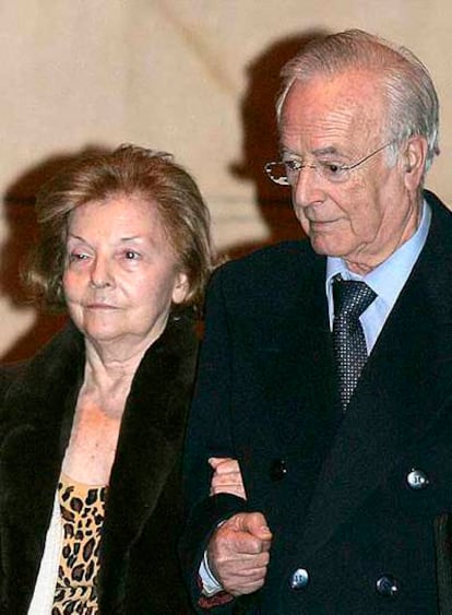 Isabelita Perón, tras declarar en la Audiencia Nacional el pasado enero.