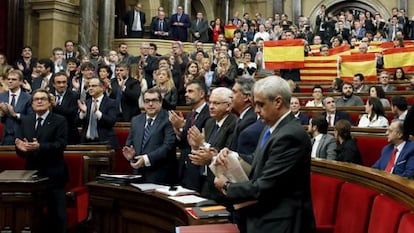 El Parlamento catalán tras la votación sobre la independencia.