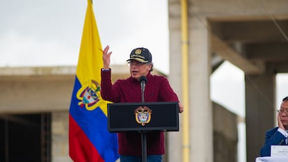 Gustavo Petro durante la inauguración de tren suburbano RegioTram, el 17 de junio en Facatativa, Cundinamarca.