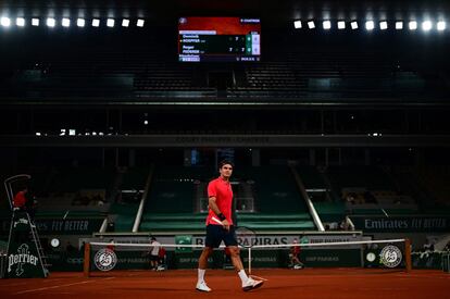 Federer, en la Philippe Chatrier de París.