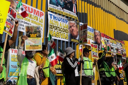 Protesta contra las medidas de inmigración anticipadas del presidente electo de Estados Unidos Donald Trump