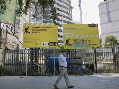 Obras de vivienda pública en Barcelona.