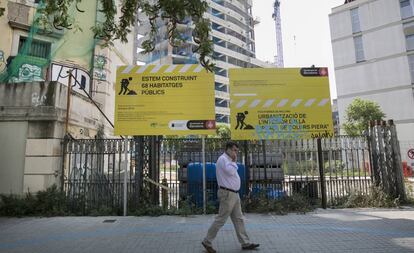 Obras de vivienda pública en Barcelona.