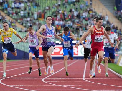 Mariano García, ganando los 800m de Múnich.