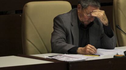 Raúl Castro, durante la sesión plenaria de la Asamblea Nacional, ayer en La Habana.