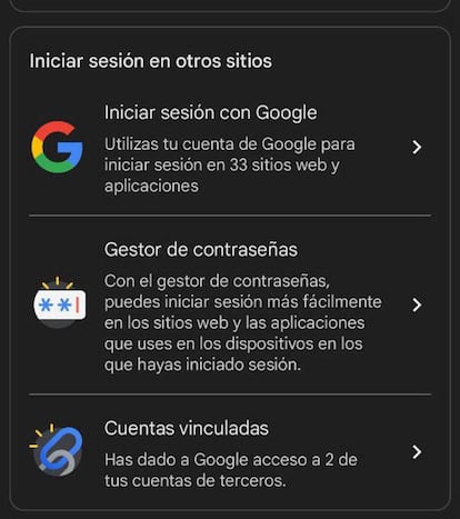 Gestor contraseñas Google