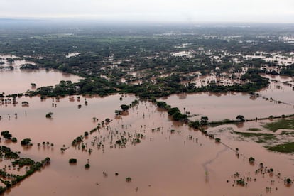 Imagen aérea de la zona de Retalhuleu, tras el paso de la tormenta tropical Agatha.