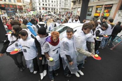 Un momento del concurso esta mañana en la plaza de Callao, durante la segunda prueba.