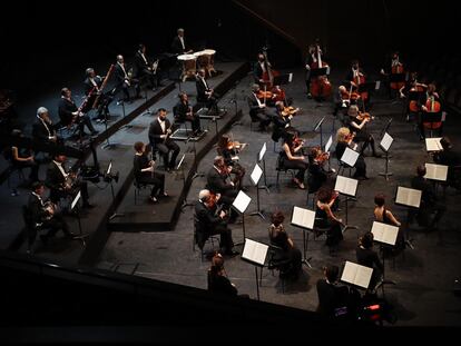 La OBC, durante la presentación de la temporada 2021-22 de L'Auditori.