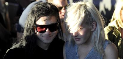 Skrillex y Ellie Goulding en el Festival de Música y Artes de Coachella Valley en 2012.