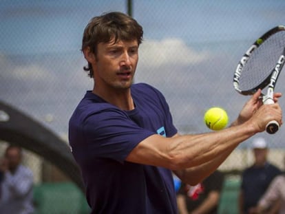 Juan Carlos Ferrero, durante una exhibición en Villena.