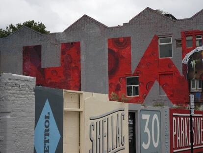 La pared de la discordia en Hackney Wick.