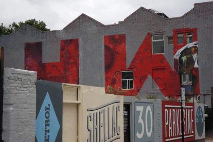 La pared de la discordia en Hackney Wick.