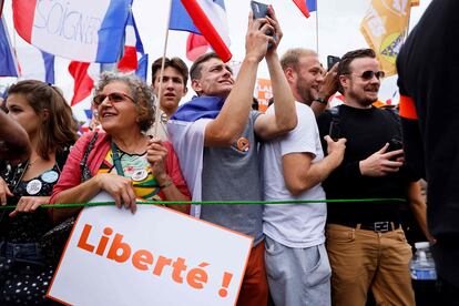 Manifestación en Francia contra la vacuna de la covid-19.