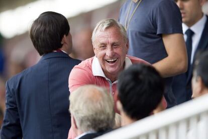Johan Cruyff, ayer en el Mini Estadi.