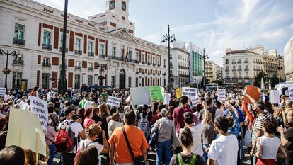Manifestación en Madrid con motivo del Día Mundial de la Salud Mental.