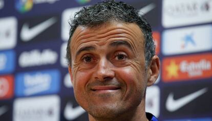 Luis Enrique, durant la roda de premsa.